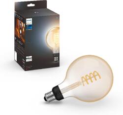 Philips White E27 Filament Large Globe Lamp, G125 550lm, lumină alb caldă, reglabilă, controlabilă prin aplicație, compatibilă cu Amazon Alexa (Echo, Echo Dot), pachet de 1 - 929003052101
