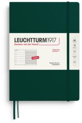 Leuchtturm1917 Calendar săptămânal 2027 Compoziție (B5) cu caiet, cu linii - planificator de întâlniri în engleză, verde pădure, cartonat, ianuarie-decembrie 2027, prezentare generală săptămânală în stânga + pagină 