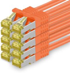 1aTTack. de Cablu de rețea Cat. 7 1, 5 m portocaliu pachet de 10 cablu Ethernet Cat7 Cablu LAN de rețea cablu brut 10 Gb s SFTP PIMF LSZH set cablu patch cu mufă Rj 45 Cat. 6a - 4251073616841