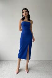  Elegáns Ruha Esküvői MIDI Vállpántokkal, Kék M 5GA (AFŞ-KRYMA/Saks)