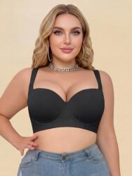 Shein Fekete Push Up Melltartó Sima Plus Size Kosarakkal 95C 1MB