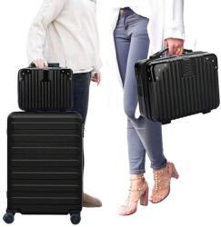 Shein Fekete Kabinos Repülőgép Bőrönd Utazáshoz 31x 16, 5x 22 1 (sg260120151520238399736x-.)