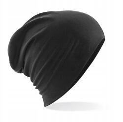 Beechfield Beanie Hupikék Törpikék Laza Sapka Oversize 28cm, 2 rétegű Fekete (B386)