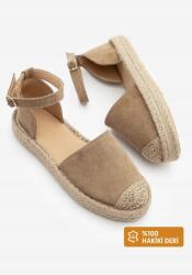  Espadrilles Női Velúr Bézs Csattal 39 5GA