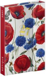 REALSYSTEM Agendă REALSYSTEM 110x160 mm, săptămânală, galbenă, cu coperți din marnă, cu închidere tip clapetă, model „Porcelain flower 2027 (5412-PO)