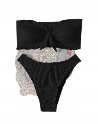 Shein Női Bikini Jelmez Kétrészes Fekete Pöttyös L_a