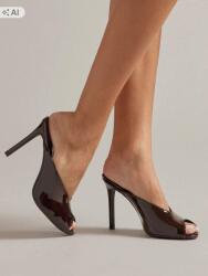 Shein Barna Magassarkú Flip-flop Papucs Lakkozott Elegáns 38, 5 1