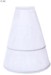  Fehér Bő Szabású Tüllszoknya Finom Fodrokkal 60CM 5IA