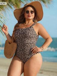Shein Plus Size Leopárdmintás Egyrészes Fürdőruha 50 1