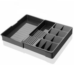 ginzamaison Organizator Tacamuri (30x40cm extensibil la 50x40cm), Antracit, 11 Compartimente (GNZ-MAXI-A)
