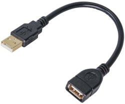 Akyga Prelungitor Cablu USB 2.0 Tata la Mama, 0.15m, Negru - AK-USB-23 (AK-USB-23)