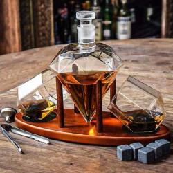 Mikamax Decantor diamant cu doua pahare Deluxe