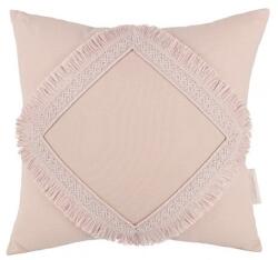 Cotton & Sweets Pernă decorativă Boho cu dantelă - Roz pudră