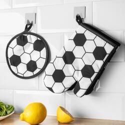 Gadget Master Set mănuși de bucătărie și suport pentru oale cu model fotbal