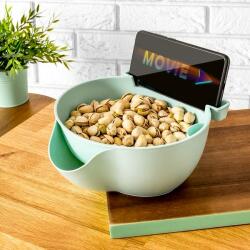 Gadget Master Bol de gustare pentru lenesi cu suport pentru telefon Castron