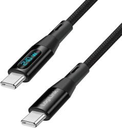 LogiLink Cablu Logilink USB 2.0 Type-C, C/M - C/M, 480 Mbit/s, 240 W, afișaj, nailon, negru, 1 m