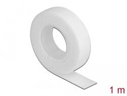 DeLock Rolă de bandă adezivă albă Delock cu Velcro, înălțime 1 m x lățime 13 mm
