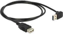 Delock Easy-USB 2.0-A: cablu prelungitor USB 2.0-A cu conector tată orientat în sus/jos și conector mamă, lungime 1 metru