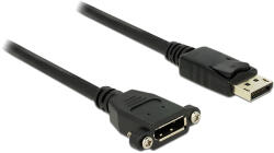 Delock Cablu Delock, conector DisplayPort 1.2, mufă DisplayPort, fixare pe panou, 4K 60 Hz, 1 m
