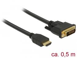 Delock Cablu bidirecțional Delock HDMI - DVI 24+1, 0, 5 m