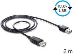 Delock EASY-USB 2.0 - cablu prelungitor USB 2.0 cu mufă tată și mufă mamă, 2 m