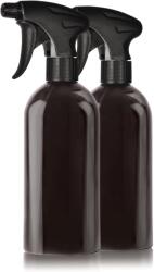 TYPEC Set 2 Recipiente Pulverizatoare din Plastic Negru 500 ml, Sticle Reîncărcabile cu Pompă Spray Ergonomică și Etichete Incluse, Pulverizator Fin pentru Plante, Soluții de Curățenie, Frizerie și Cosmetic