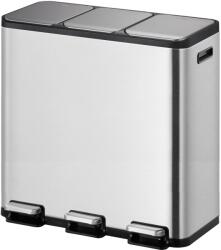 EKO Cos de gunoi cu pedala, EKO, EcoCasa II Step, 15+15+15 litri, 3 compartimente, inox (912945) Cos de gunoi