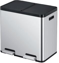 EKO Cos de gunoi cu pedala, EKO, Essential, 22+22 litri, 2 compartimente, inox (912544) Cos de gunoi