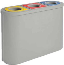 Rubbermaid Cos de gunoi, Rubbermaid, Triomf, 45+45+45 litri, 3 compartimente, gri (716340) Cos de gunoi