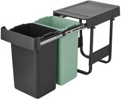 Brabantia Cos de gunoi incorporabil, Brabantia, Sort&Go, 2x15 litri, gri/verde pastel (2.232503) Cos de gunoi