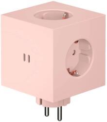 AVOLT Prelungitor cubic, AVOLT, Square 2, 3 prize, 2xUSB-C, roz pastel (SQ2-EUFC30-WMOP)