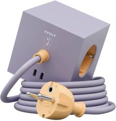 AVOLT Prelungitor cubic, AVOLT x Bauhaus-Archiv, Square 1, 3 prize, 2xUSB-C, 1.8 metri, mov (SQ1-EUFC20-18IN1)