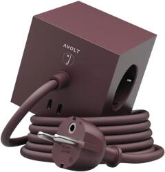 AVOLT Prelungitor cubic, AVOLT x Bauhaus-Archiv, Square 1, 3 prize, 2xUSB-C, 1.8 metri, visiniu (SQ1-EUFC20-18RR)