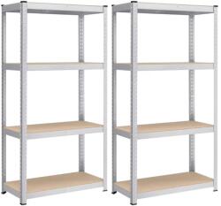 SongmicsHome Set 2 rafturi metalice depozitare, Songmics, 80 x 160 x 40 cm, alb (GLR048EZ01) Raft