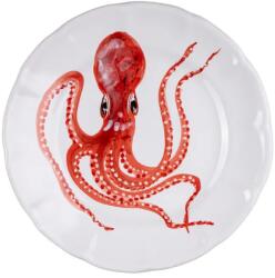 Casa Amalfi Farfurie ceramica artizanala, Ø 26 cm, Casa Amalfi, Polipo, colectia Al Mare, rosu (MN03)