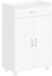 HomCom Pantofar cu 1 Sertar și 5 Rafturi Dulap pentru Pantofi Modern Rafturi Reglabile 6 Perechi 62, 5x35x95 cm Alb | Aosom Romania (837-821V01WT) Pantofar