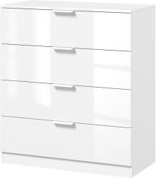 HOMCOM Comodă Alb Lucios cu 4 Sertare și șine Glisante | Aosom Romania (83D-210V00WT) Comoda