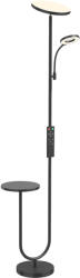 HomCom Lampadar LED dimabil 42W 4840LM Lampă de lectură reglabilă și poliță Lampadar de podea pentru living 2700K-6000K Telecomandă Negru | Aosom Romania (B31-658V90BK)