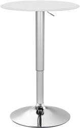 HOMCOM Masă de Bar Rotundă Ø63 cm, Reglabilă pe Înălțime 67-93 cm, cu Structură Metalică și Blat Rotativ 360°, Albă | Aosom Romania (83A-118V00WT)