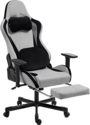 HomCom Scaun Gaming Ergonomic cu Masaj încălzit, Suport Picioare, Textil, Gri | Aosom Romania (925-007V90GY)
