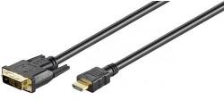 Goobay Cablu HDMI/DVI-D HDMI tata - DVI-D (18+1) tata contacte aurite (CABLE-551G/2.0)