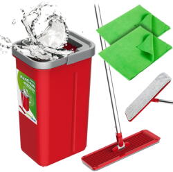 GreenBlue GB870S Flat Mop & Bucket Set with Squeezer 2in1 Cleaning Bucket 5, 7L Mop Set Floor Mop Cleaning System Cleaner 360° Rotating Mop Head (GB870S)