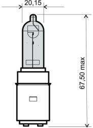  BEC HALOGEN (BA20D) LUMINA ALBASTRA - 12V 35/35W (C21003)