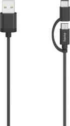 Hama Micro-USB Cable, 2 in 1, incl. Adapter to USB-C, USB 2.0, 0.75 m (00200616)