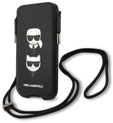 Karl Lagerfeld Geantă Karl Lagerfeld Saffiano Ikonik Karl & Choupette Head pentru 6.7 inch - Negru (3666339018702) Geanta voiaj