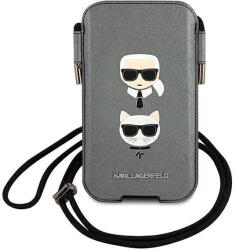 Karl Lagerfeld Geantă Karl Lagerfeld Saffiano Ikonik Karl & Choupette Head pentru 6.1 inch - Gri (3666339030773) Geanta voiaj
