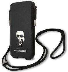 Karl Lagerfeld Geantă Karl Lagerfeld Saffiano Ikonik Karl pentru 6.1 inch - Negru (3666339018719) Geanta voiaj