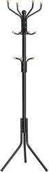SONGMICS Álló fogas 12 kampóval, stabil fém kabáttartó, 182 cm magas, fekete (RCR019B01V1) - vasbutor
