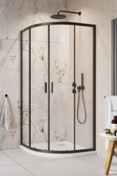 Radaway Alienta Black E 80x90 cm íves zuhanykabin, fekete 10248090-54-01 (10248090-54-01)