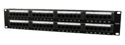 Gembird PATCH PANEL GEMBIRD 48 porturi, Cat6, 2U pentru rack 19", suport posterior pt. gestionare cabluri, black (NPP-C648CM-001)